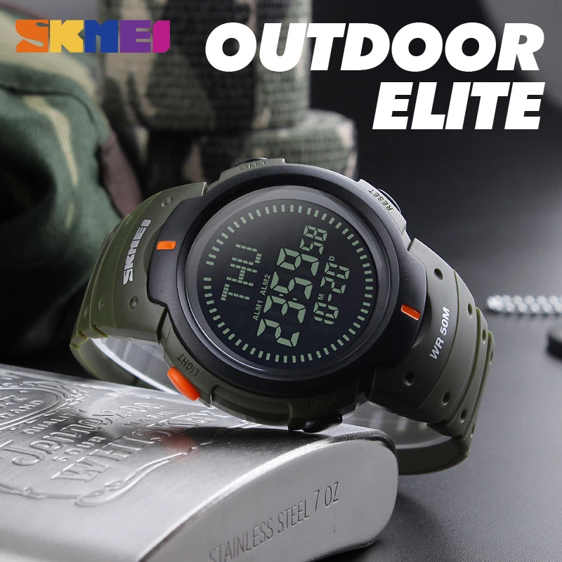 SKMEI Japan Digital movement 50m Waterproof Male Wrist Watch military  Compass Stopwatch Chronograph Sport men Watches Clock 1231|Digital Watches|  - AliExpress