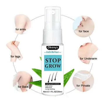 

20ml Permanent Painless Hair Removal Spray Stop Hair Growth Inhibitor Shrink Pores Skin Smooth Repair Moisturizing Essence