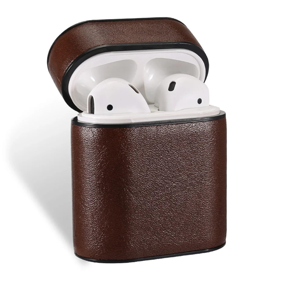 Чехол для наушников Airpods 2, кожаный роскошный чехол для наушников из натуральной кожи, чехол для Apple Air Pods, чехол для наушников, аксессуары, сумки - Цвет: 069J