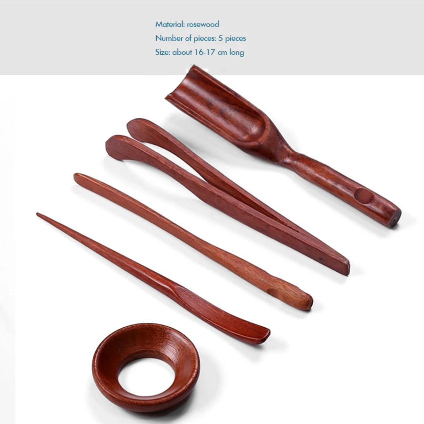 Bamboo Wooden Tea Accessories Chinese Kungfu Tea Ceremony Utensils Set Needle Tweezer Clip Strainer Gift Lovers