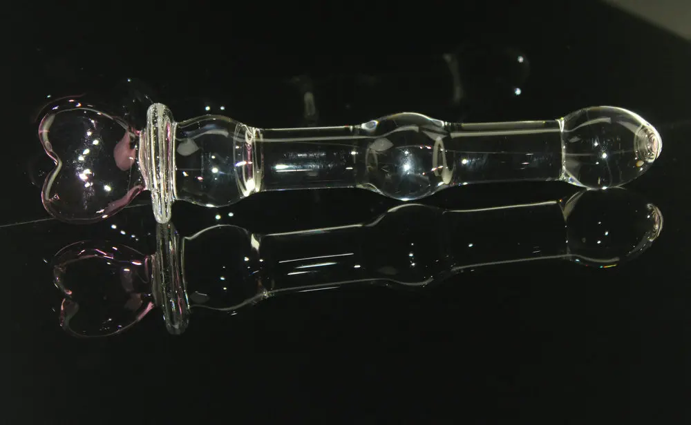 hh028Heart Glass butt plug anal lesbian G SPOT squirt clear Crystal BEADS GAY anal prostate stimulator (8)