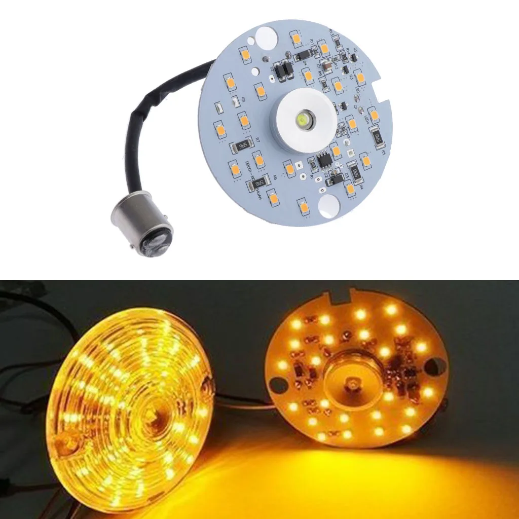 2X Amber Dual LED1157 Turn Signal for Harley Daytime Running Light