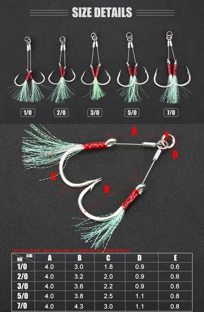 Spinpoler 2 pairs/lot 1/0 2/0 3/0 5/0 7/0 Fishing Hook