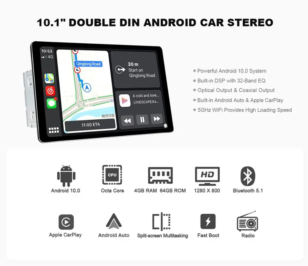 JOYING Car Radio 2 din Android 10 System Autoradio Stereo 10 