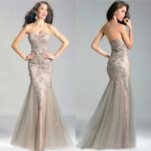 

Sweetheart Elegant Lace Grey Sliver Sexy Corset Mermaid Evening gown 2020 Tulle Formal Party Long mother of the bride dresses