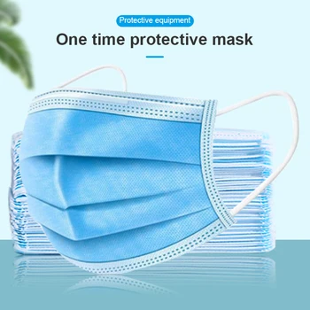 

100 pcs/lot in Stock 3 Layer Disposable Face Masks Nonwoven Men Women Mouth Mask Mascarilla Facial Maske Anti Dust Maska Cover