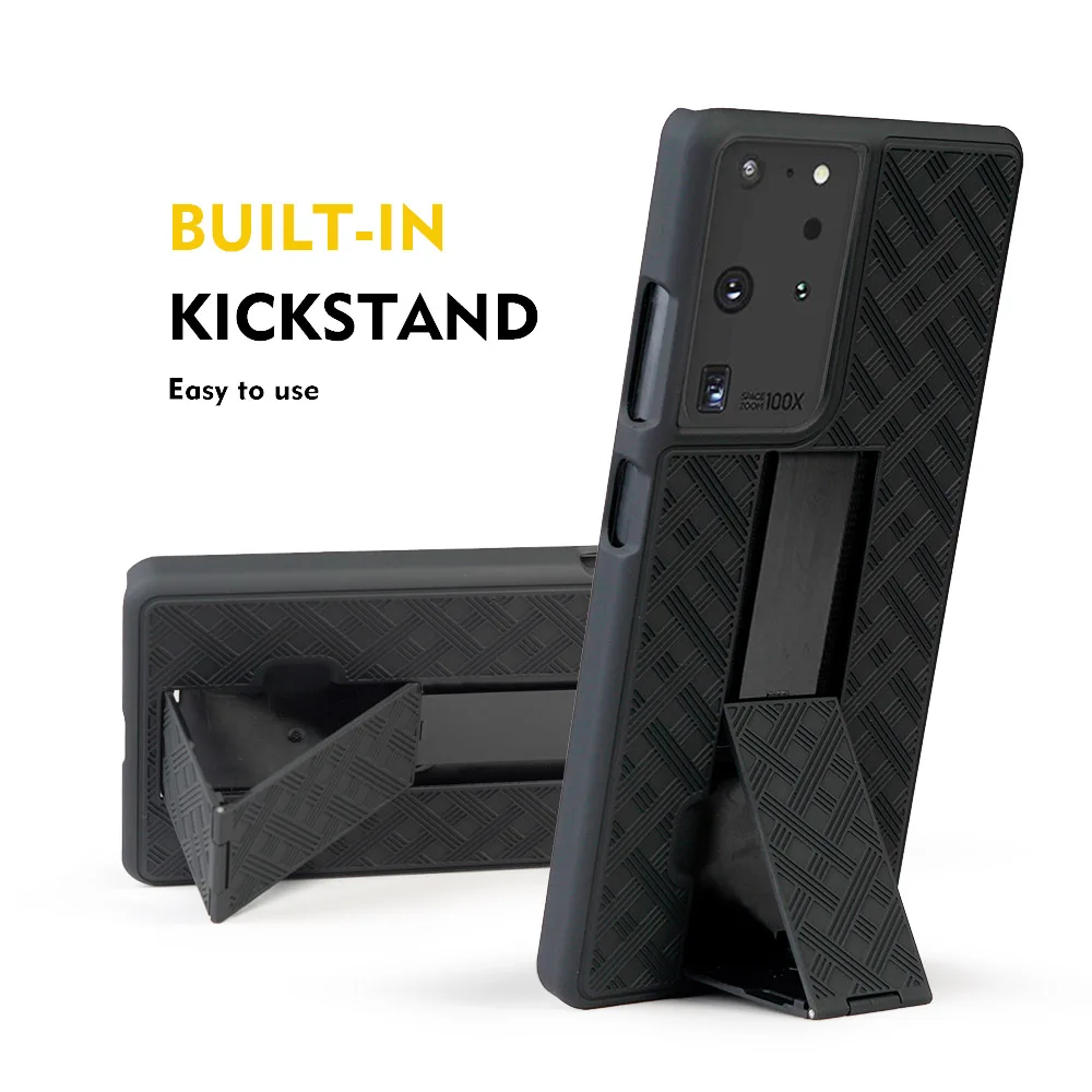 Woven in Hybrid Hard Shell Holster Combo Case With Kickstand