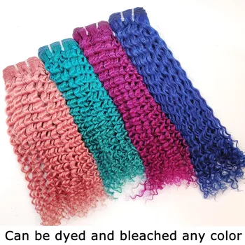 YVONNE Kinky Curly Virgin Brazilian Hair Weave 4A 4B Unprocessed Human Hair Bundles Natural Color 4