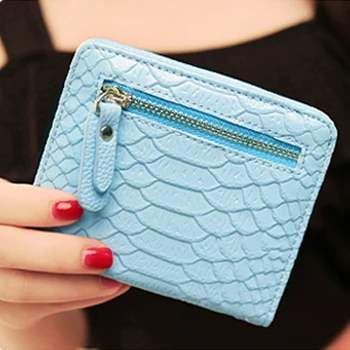 

New Fashion Women Short Wallet Serpentine Pattern ID Credit Card Holder Handbag Purse Case Mini Hasp Wallet Coin Purse