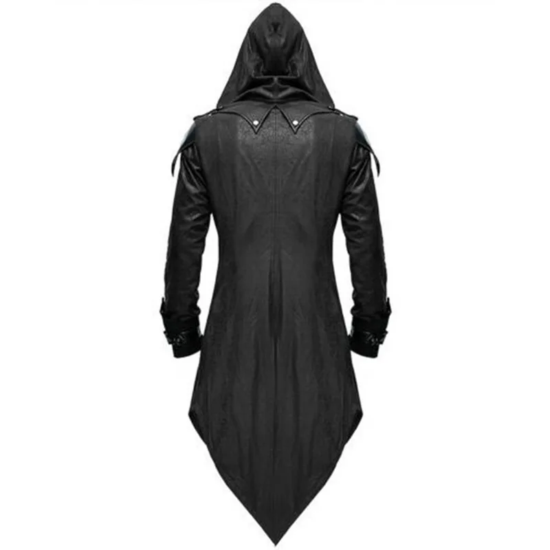 Мягкая мужская куртка в стиле стимпанк с длинным рукавом, готическое пальто с ласточкой, карнавальный костюм, винтажная Толстовка на Хэллоуин, костюмы, длинная униформа