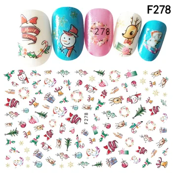 

10 Sheets Stickers Snowman Decor Nail Stickers Christmas Manicures Stickers for Party Festival Gathering