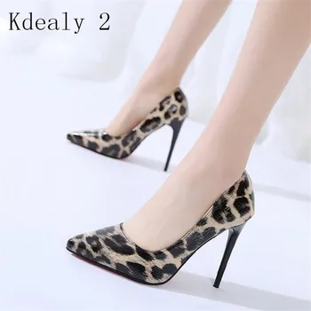 

2019 Spring Fashion Woman Shoes Pointed Fine with Heels Shallow Mouth leopard High Heels Patent Leather Summer Pumps Shoes Mujer
