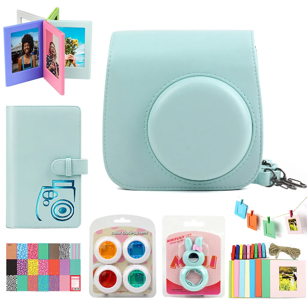 Ouhaobin чехол для камеры, сумка для Fujifilm Instax Mini 9, пленочная камера, милая сумка для камеры, чехол, альбом, фильтры, аксессуары для mini 8 - Цвет: Bule