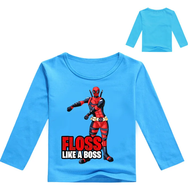 

DLF 2-16Y FLOSS LIKE A BOSS for Boys T Shirt Girls Long Sleeve Tops Baby Kids T-Shirts Teenagers Casual Clothes Hip Hop Fashion