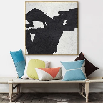 

Modern Abstract Black and White Canvas Painting Hanging Wall Art Posters and Prints Wall Picture for Living Room Decoration