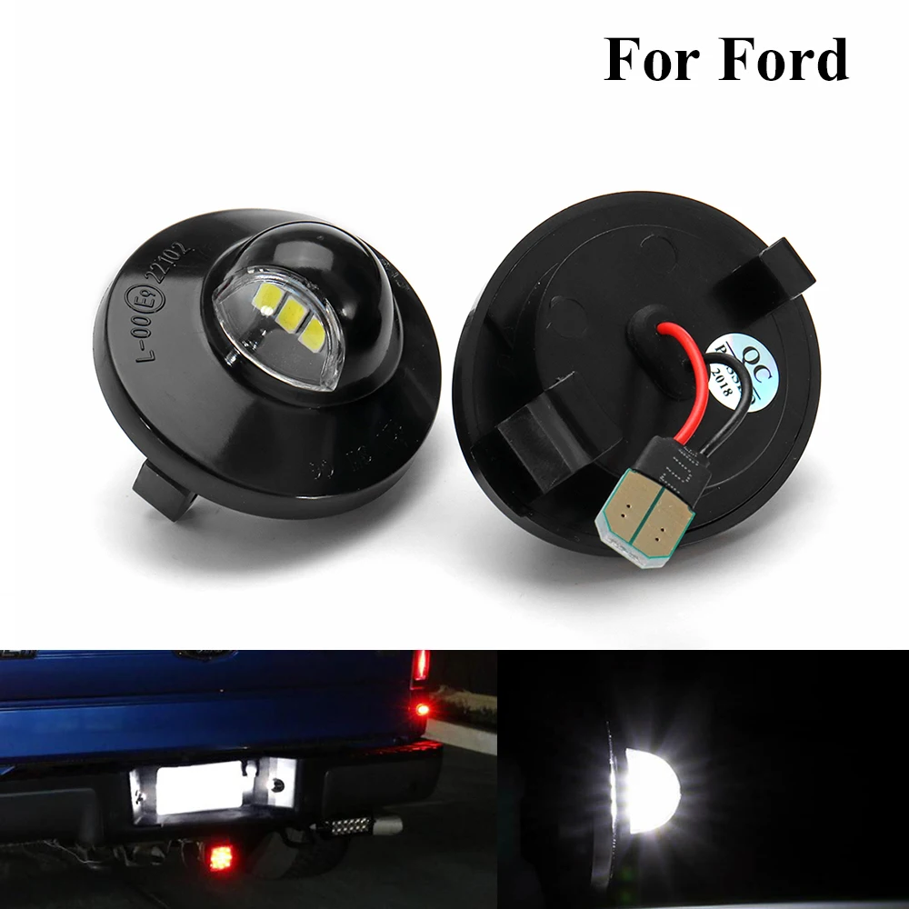 

2 pcs LED Car License Plate Light for Ford F-250 F-350 F-150 1990-2014 Auto Number Plate Lights Tail Reverse Backup Rear Lamp