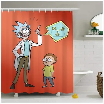 

Cartoon Bath Curtains Waterproof Fabric Shower Curtains for Bathroom Cute Rick and Morty Bath Screen Anime Decor Dropshipping