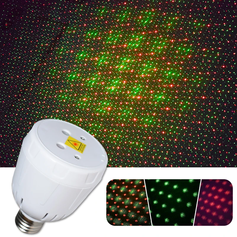 

5W E27 Led Stage Light Red&Green Sound Control DJ Projector Light Auto Rotating Stage Effect Light For Holiday Party Bar KTV