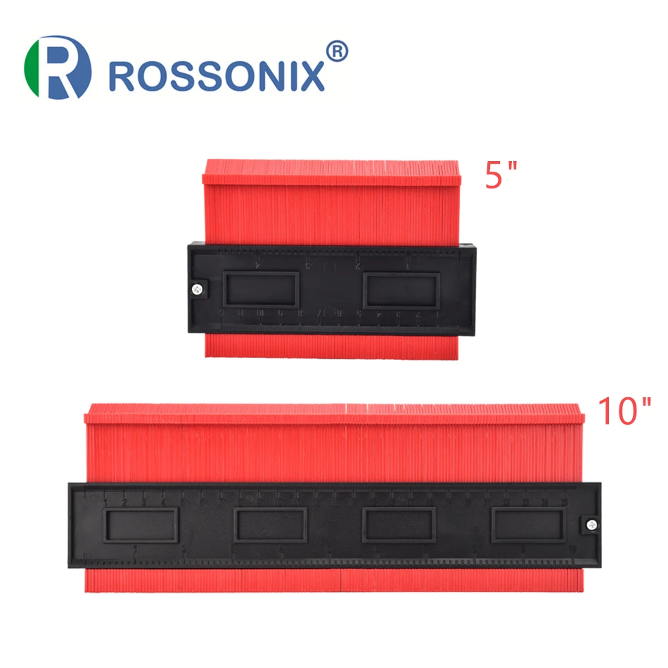 

2 Pcs Shape Contour Gauge Duplicator 5 inch 10 inch Plastic Profile Copy Gauge Wood Marking Winding Pipe Tiling Laminate Tool