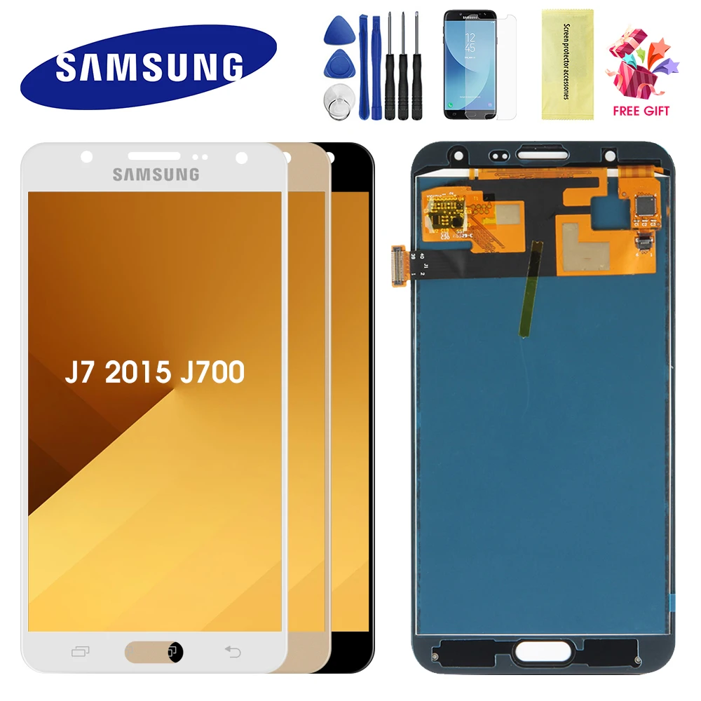 ЖК-дисплей для Samsung Galaxy J7 2015 J700 LCD J700F J700H J700M дисплей сенсорный экран дигитайзер