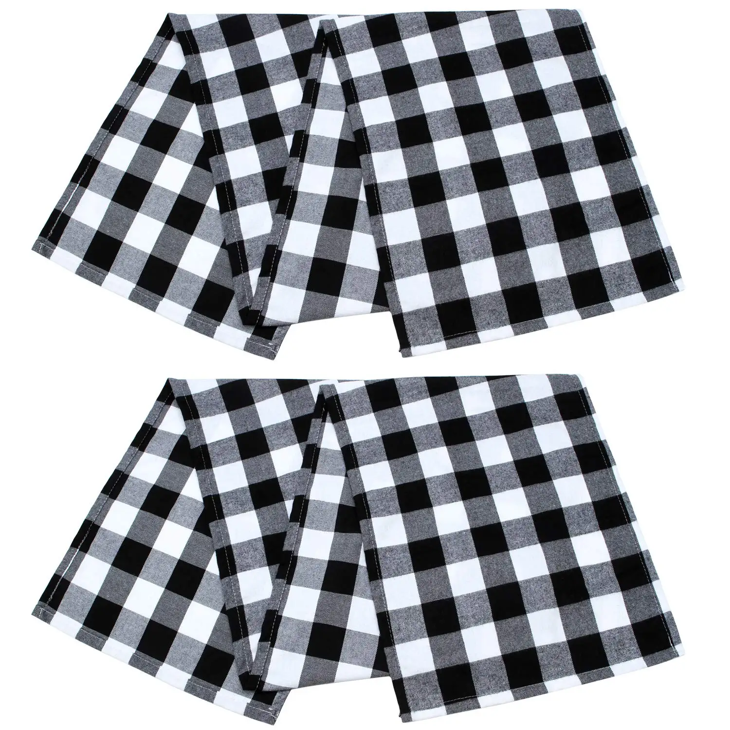 

metable 2 Pack Table Runner Cotton Checkered Trendy Modern Plaid Design Tablerunner Elegant Decor for Indoor Outdoor Events