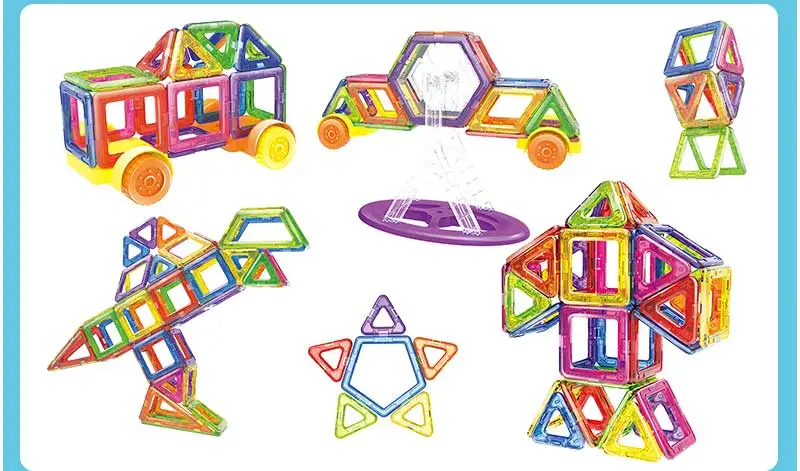 Мини-размер, разноцветный, 30-228 шт., Магнитный конструктор, набор для строительства, модель и строительные игрушки, магнитные блоки, развивающие игрушки