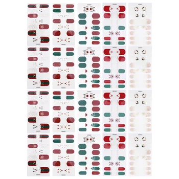 

20 Sheets Full-Wrap Nail Art Christmas Nail Decor Stickers Nail Stickers Festive Exquisite Holiday Nail Decals Manicure Stickers