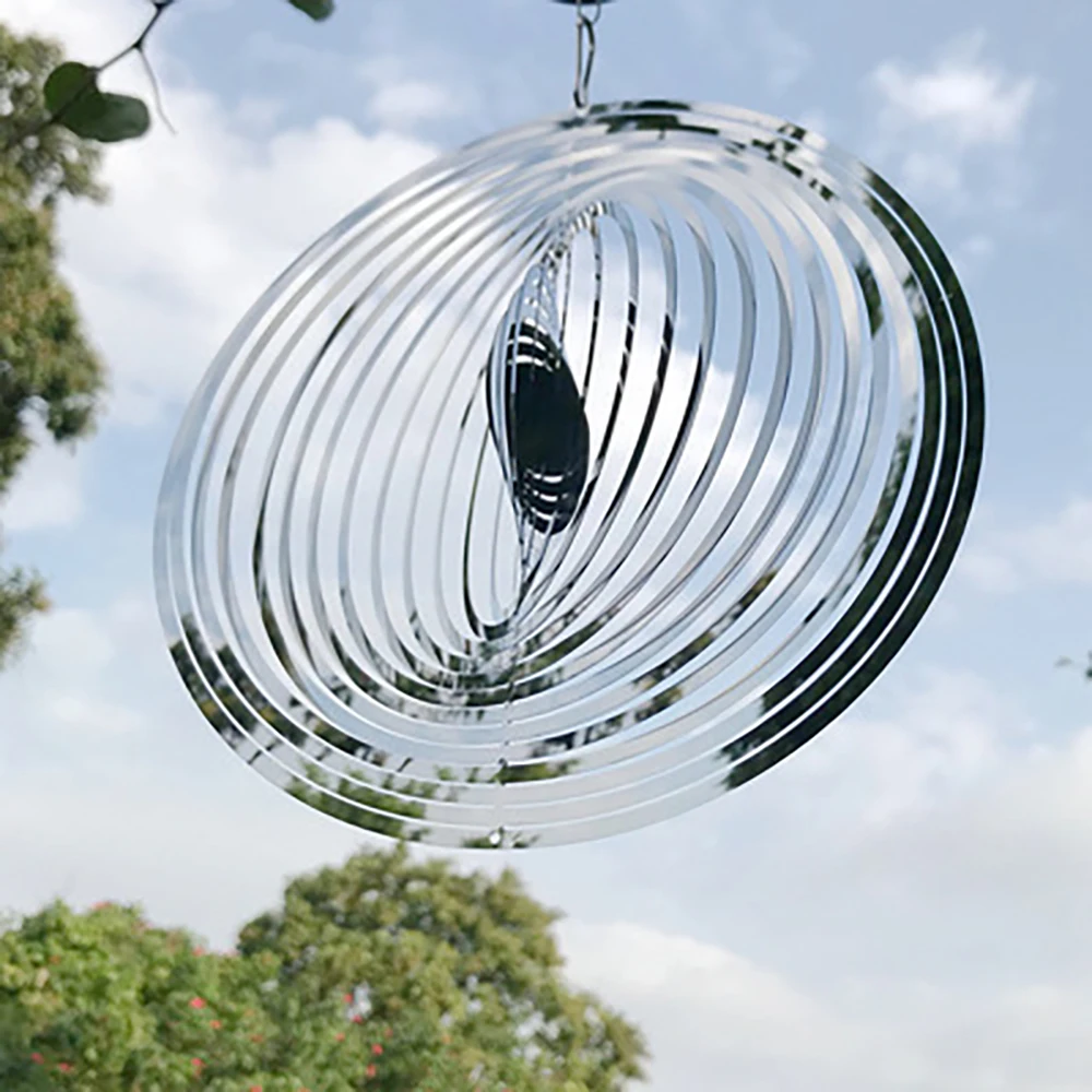 

2021 New Round Rotating Wind Chime Wind To 3d Stereo Indoor Outdoor Garden Balcony Ornaments Creativity Multifunction Hot Sale