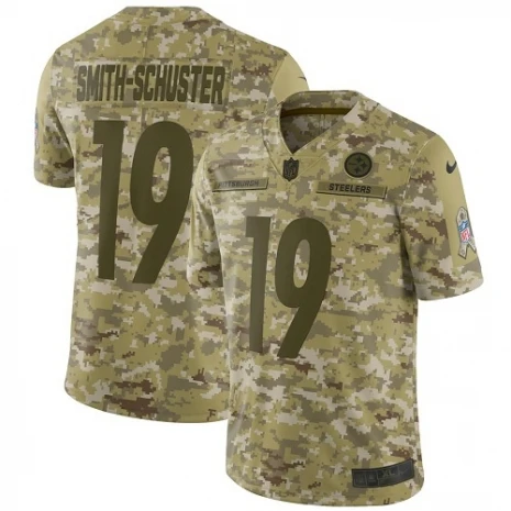 Все сшитые Питтсбург качественные мужские Steelers JuJu Smith-Schuster camo jersey