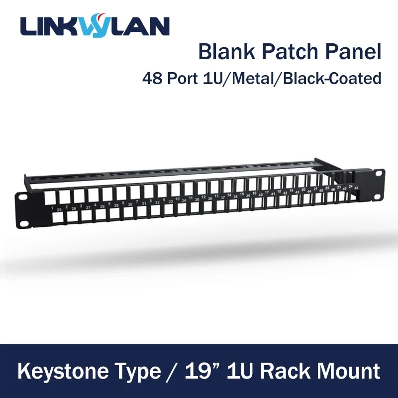 Patch Panel Modular para Keystone Jacks Keystone 19 1u 48 Portas em Branco - Imagem 2