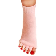 Женские носки для йоги, эластичные носки для спортзала с пятью пальцами, дышащие впитывающие пот носки для выравнивания ног, облегчающие боль носки-трубы средней высоты, новинка