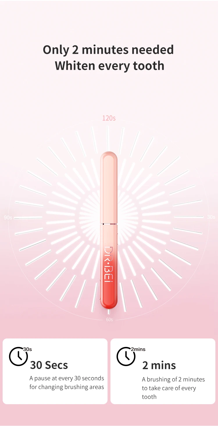 Xiaomi Doctor B Q3 Sonic Electric Toothbrush USB Rechargeable IPX7 Waterproof 45g lightweight body Soft Brush for Adult (7)