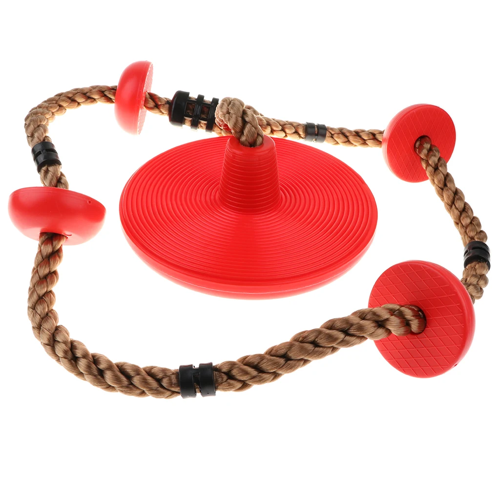 Children Climbing Frame Hanging Disc Monkey Rope Swing Set Garden Toy Red