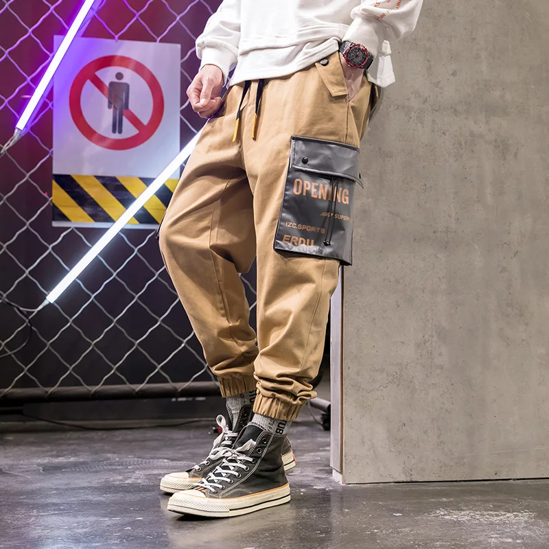 

Men's Autumn Cargo Pants Streetwear Hip Hop Casual Pockets Haren Pants Male Harajuku Fashion Joggers Loose Trousers Plus Size