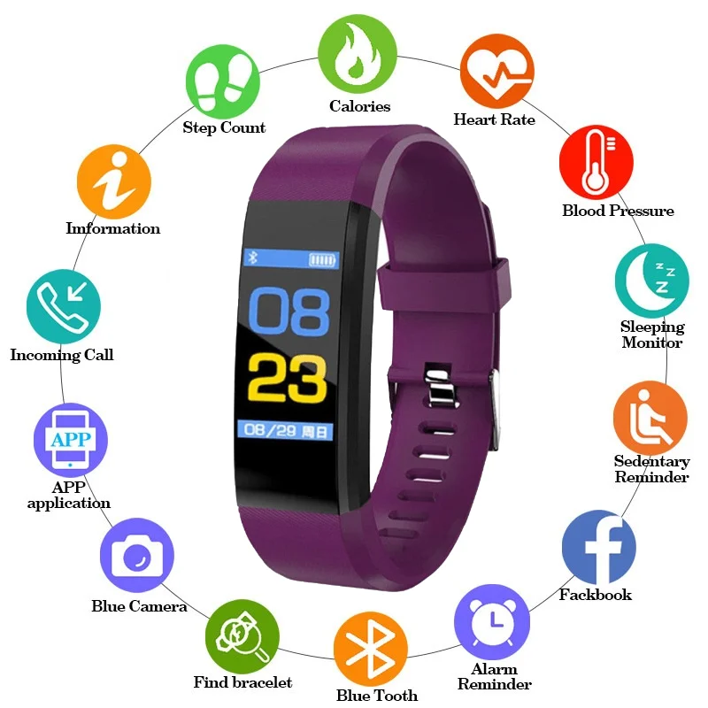 

115plus Smart Watches Sport Fitness Smart Bracelet For Android IOS Smart Band Heart Tracker Smart Watch 2020 For Men Women Kids