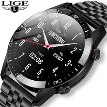 LIGE Smart Watch Men Full Touch Screen Sports Fitness Tacker Watches Bluetooth Call ECG Monitor Mens Smartwatch For Android IOS