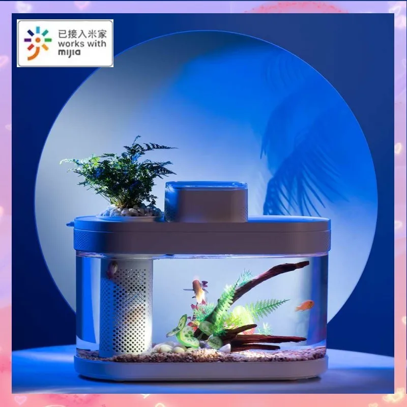 Xiaomi Geometry Amphibious Eco Fish Tank Pro Automatic Timing Feeding Wifi Smart Box Work With Mijia Full Color Gamut Lighting |