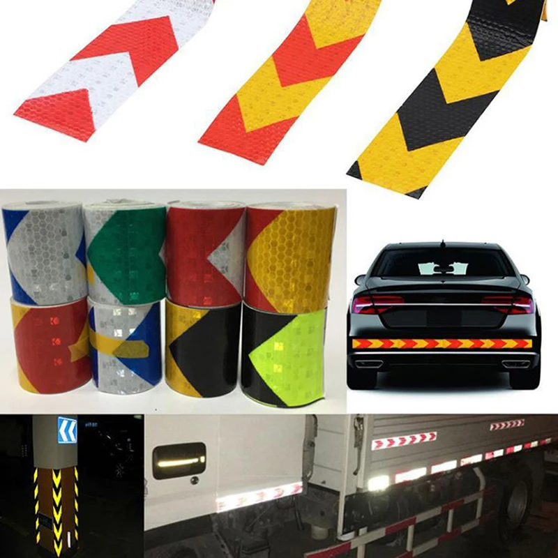 Pegatinas de cinta reflectante de marca de seguridad para coche, cinta de advertencia autoadhesiva para automóviles y motocicletas, 1 unidad