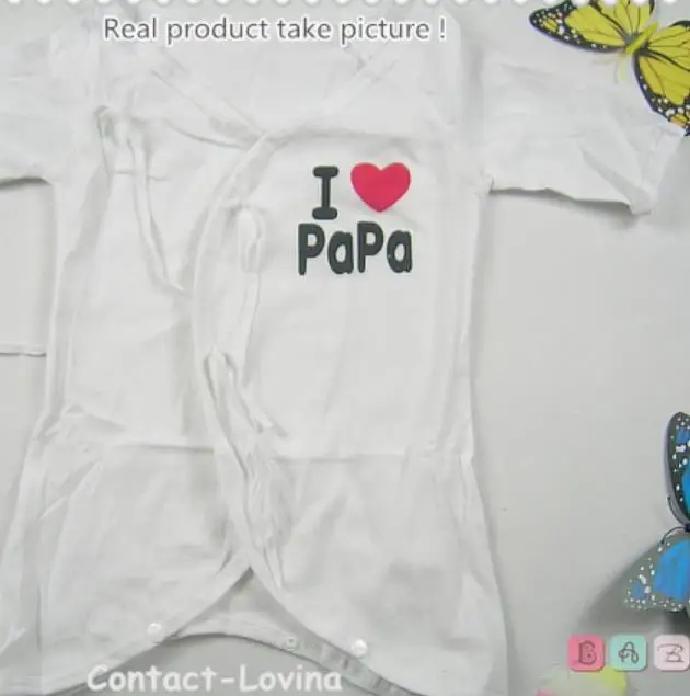 free shiping Promotional I LOVE Mama and love papa infant baby romper 70% FREE ON SELL NOW FOR SUMMER COOL SHIRT