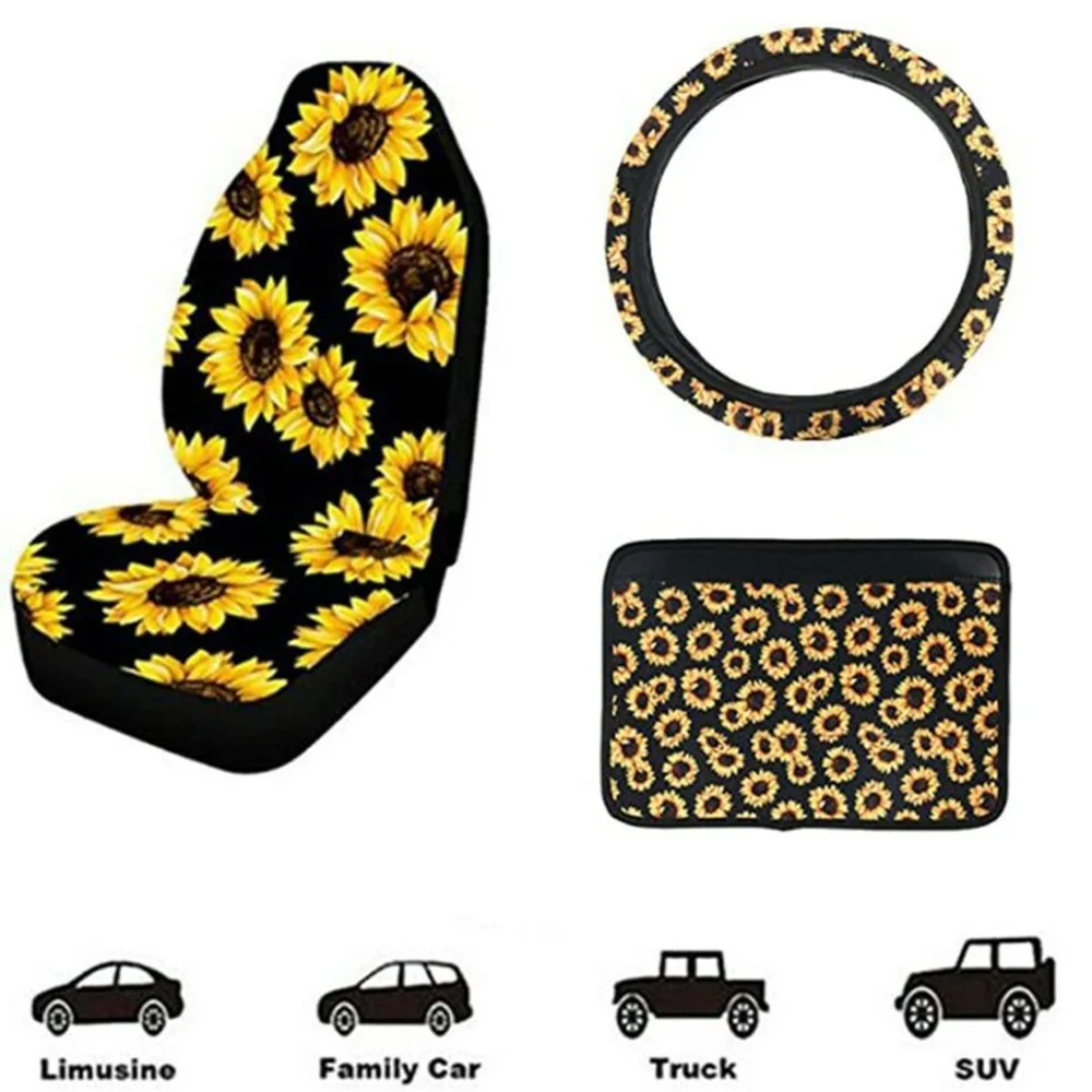 10 шт. Универсальный Подсолнух Автомобильный руль переднее сиденье Чехлы