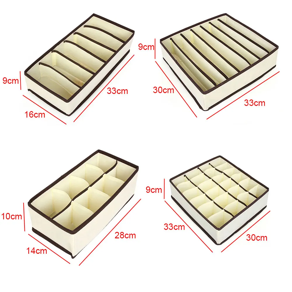 Шарфы, нижнее белье, коробка для хранения, экономия пространства, разделители для шкафа, для дома, спальни, ящик, органайзер, бюстгальтер, Складные носки, носовые платки