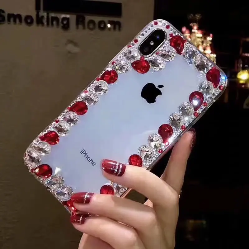 Ручной работы прозрачный Кристальный чехол для телефона iphone 11 pro max X XS XR 7 6 8 Samsung M10