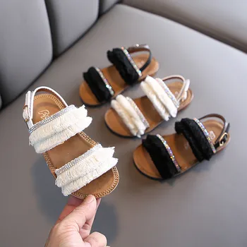 

Summer Girl Sandals Kids Casual Fringed Beach Sandals Toddler Girls Princess Shoes Chidlren Soft Pu Leather Shoes Sandalias