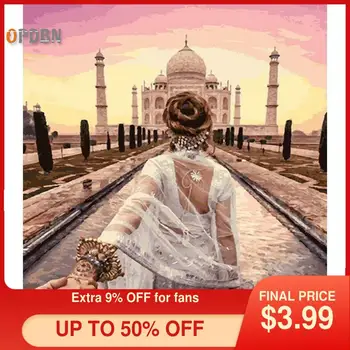 

OPDBN Tainted Frame DIY Painting By Numbers Character Picture By Numbers For Adults Modern Wall Art Decors Handpainted Diy Gift