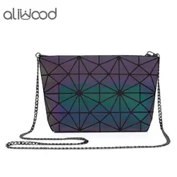 Aliwood бренды светящиеся геометрические женские сумки цепь сумки через плечо клатчи дорожные Чехлы макияж голографические женские