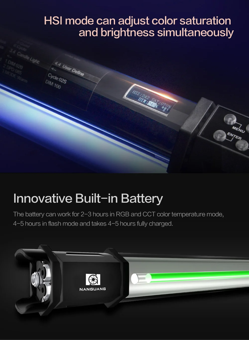 NANLITE NanGuang RGB светодиодный светильник в виде трубки, светильник с цветными спецэффектами для видеосъемки PK Aputure Falcon eyes