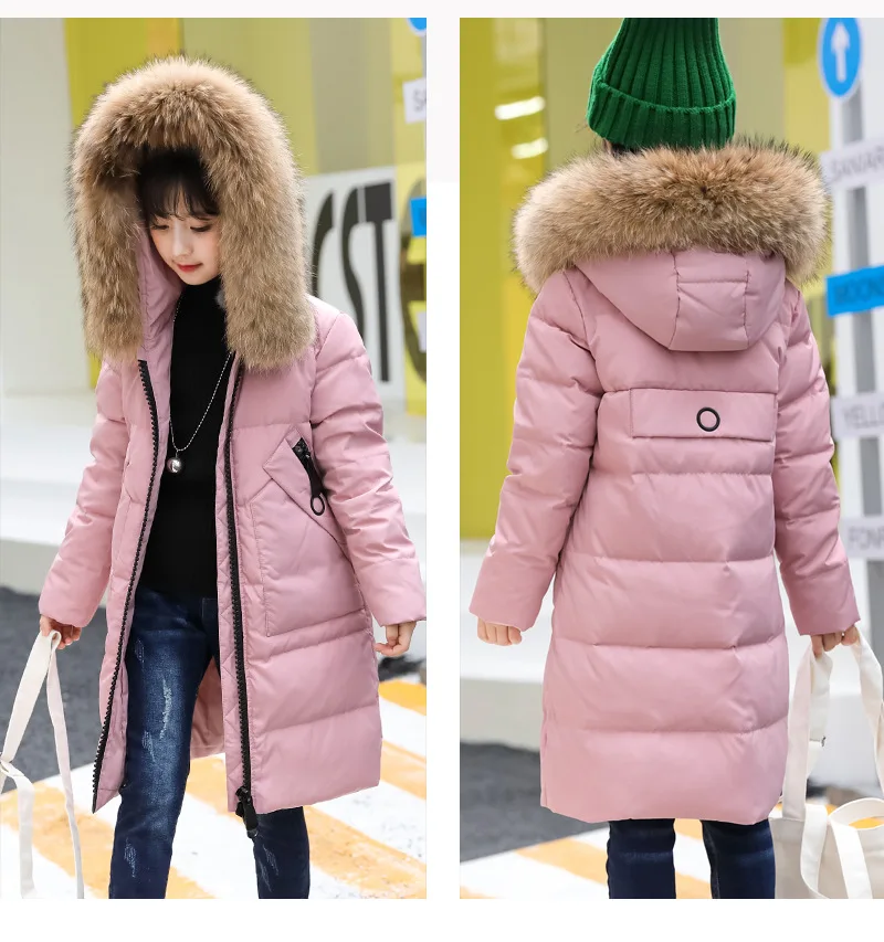 Стиль, Детский пуховик, утепленная детская одежда средней длины с капюшоном в Корейском стиле для девочек, зимняя утепленная одежда
