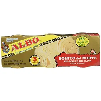 

Bonito del Norte en Aceite de Oliva RO, Peso neto 276 gr, Sin conservantes ni colorantes, Estuchado, fácil apertura, 2 paquetes