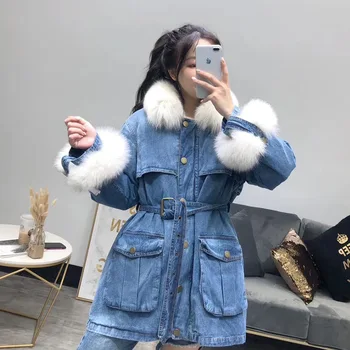 

Fox Fur Coat Female White Duck Down Jacket Autumn Winter Coat Women Clothes 2020 Jeans Tops Korean Vintage Manteau Femme ZT4354