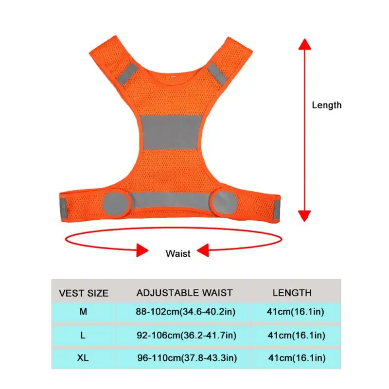Открытый светоотражающий жилет превосходное мастерство хорошая прочность регулируемый высокая видимость жилет безопасности для ночных пробежек
